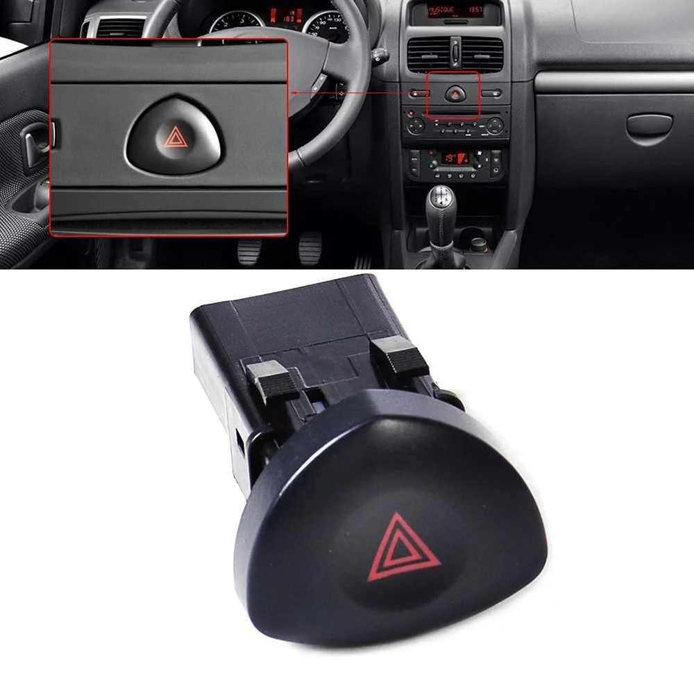 

Emergency Hazard Lights Warning Switch Button For Renault Clio MK II Hatchback 2001-2003 2005 2006 Car Accessories 8200442723