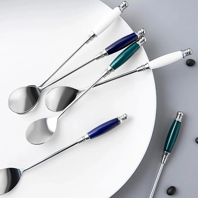 1 шт. ложка из нержавеющей стали креативная многоразовая для питья чая с молоком