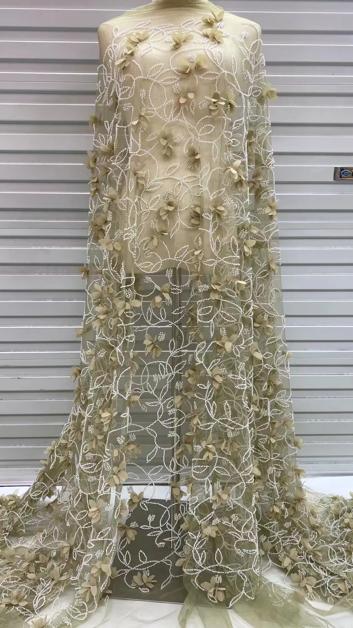 Новейшая африканская 3D цветочная кружевная ткань с вышивкой жениха высокое