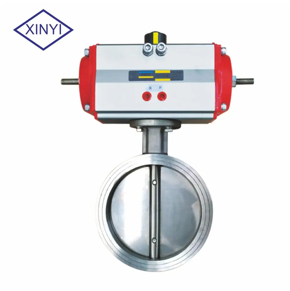 

Pneumatic Stainless steel 304 seat wafer flange connection butterfly Hard seal valve