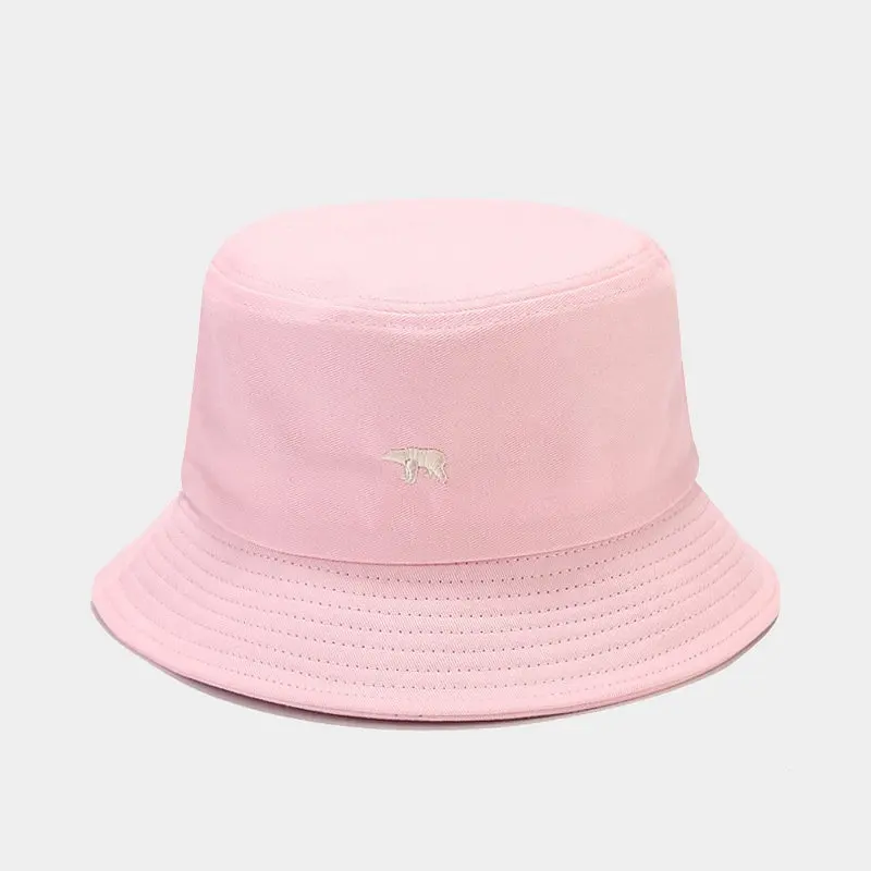 

Хлопковая Панама с мультяшным медведем и вышивкой, шляпа рыбака, уличная дорожная Солнцезащитная шапка для мужчин и женщин 131