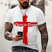 unisex 2022 summer t shirt for men jesus cross 3d printing short sleeved loose breathable top tee 6xl fashion shirts