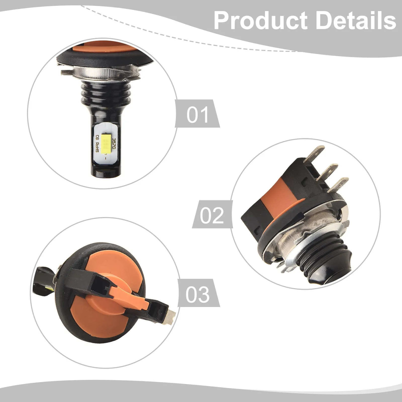 Для H15 светодиодные лампы для фар дальнего ближнего света D-RL 6000K яркий белый свет 2
