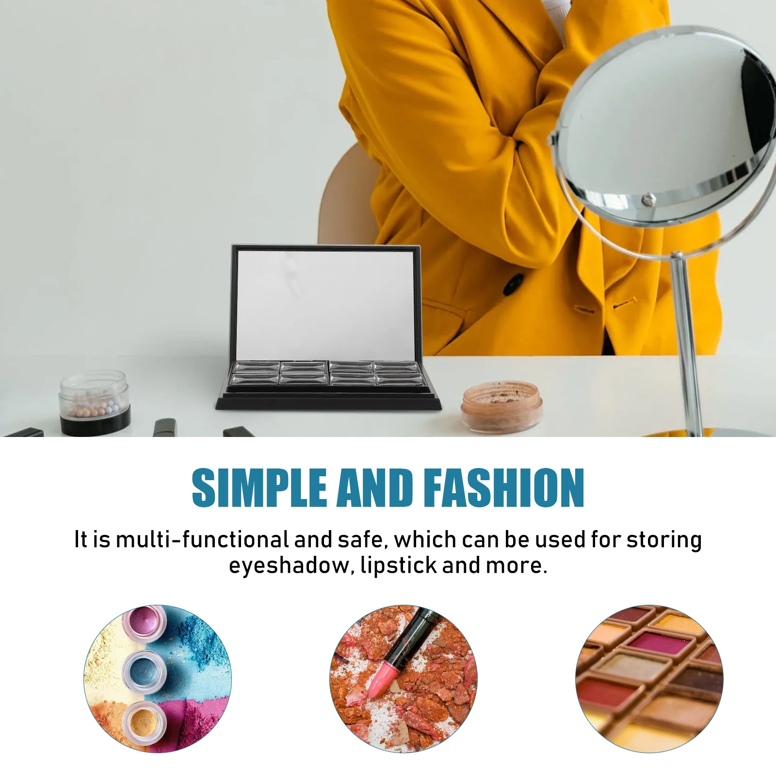 Тени для век DIY Палитра теней Пустая палетка путешествий Abs Чехол хранения помады