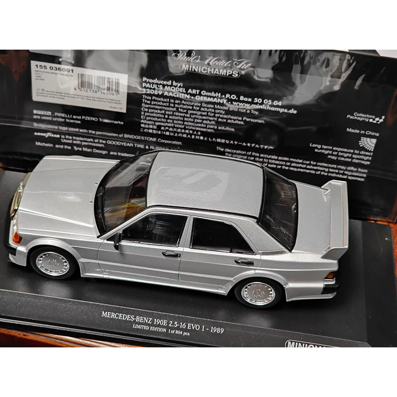 Масштаб 1/18 190E 2 5-16 EVO1 1989 коллекция моделей автомобилей из сплава украшения