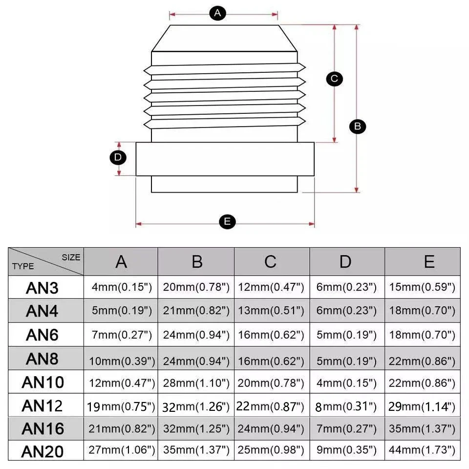 AN20 AN16 AN12 AN10 AN8 AN6 AN4 AN3 Штекерная заготовка 6061T 6 сварное соединение из алюминиевого