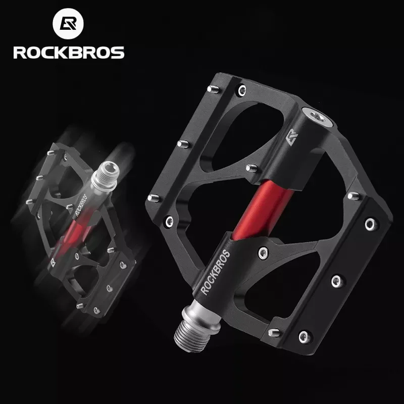 

ROCKBROS Bearing Bicycle Pedales Waterproof Dust-proof Flat Aluminum Alloy Pedals 9/16" Sealed Bearing BMX Road MTB Pedals