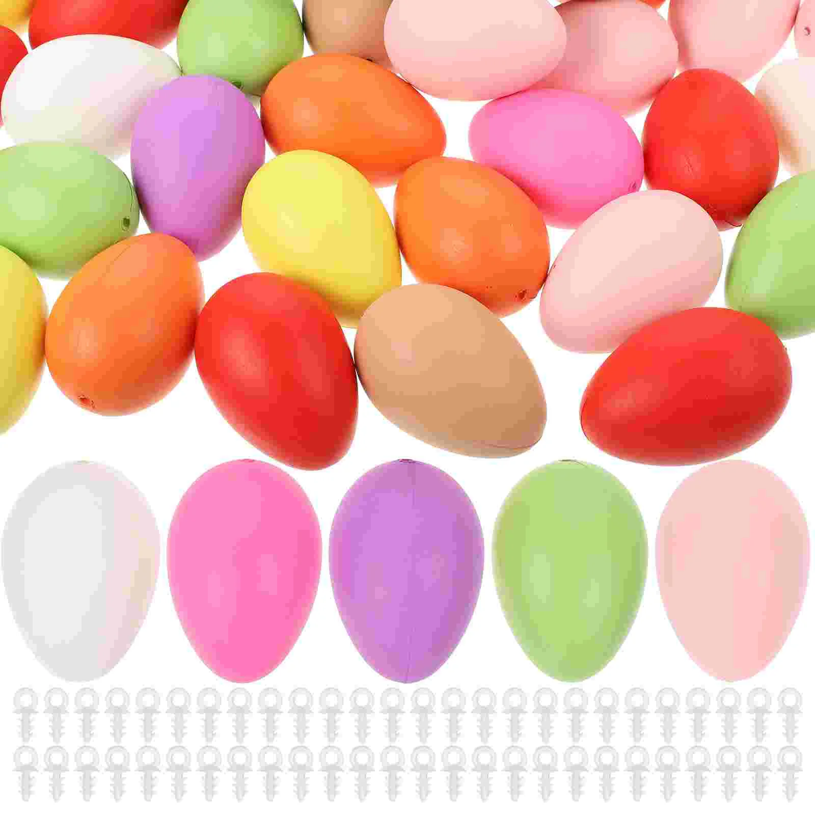 

100pcs Easter Hanging Eggs Decorative Hand-Painted Eggs DIY Crafts Ornaments