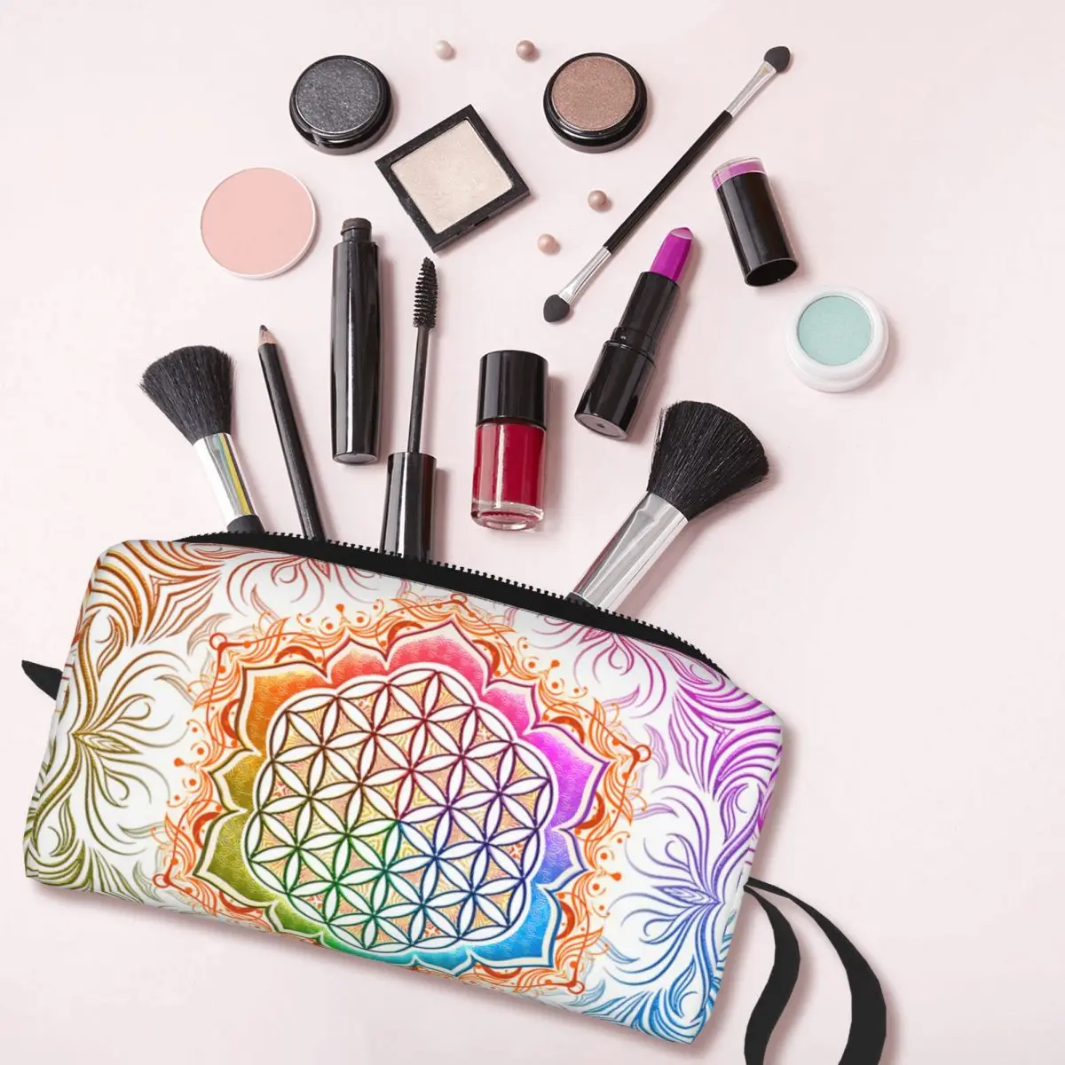 Женская сумочка для туалетных принадлежностей с цветком жизни лотосом