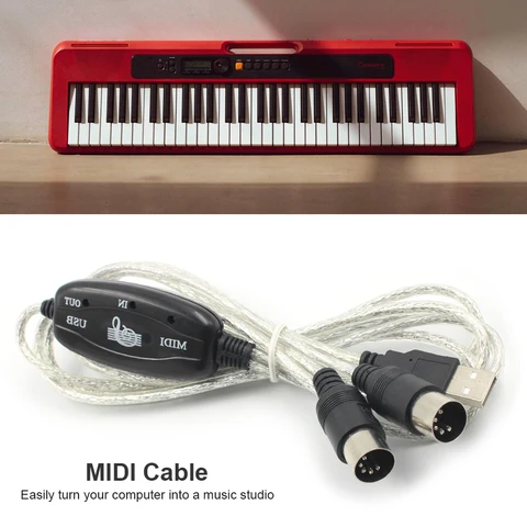 Для ПК компьютера USB IN-OUT MIDI-адаптер кабель для музыкальной клавиатуры конвертер провод