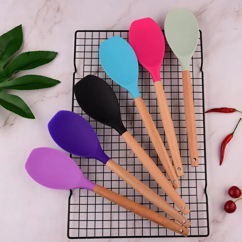 Термостойкая большая перемешивающая ложка новая силиконовая
