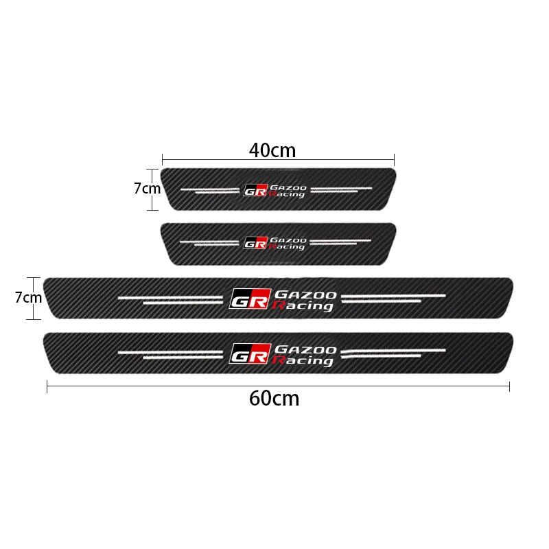

Защитная Наклейка GR Sport из углеродного волокна для порога автомобиля для Toyota GR Gazoo Racing C-HR RAV4 Mirai Avensis Prado HV RZ