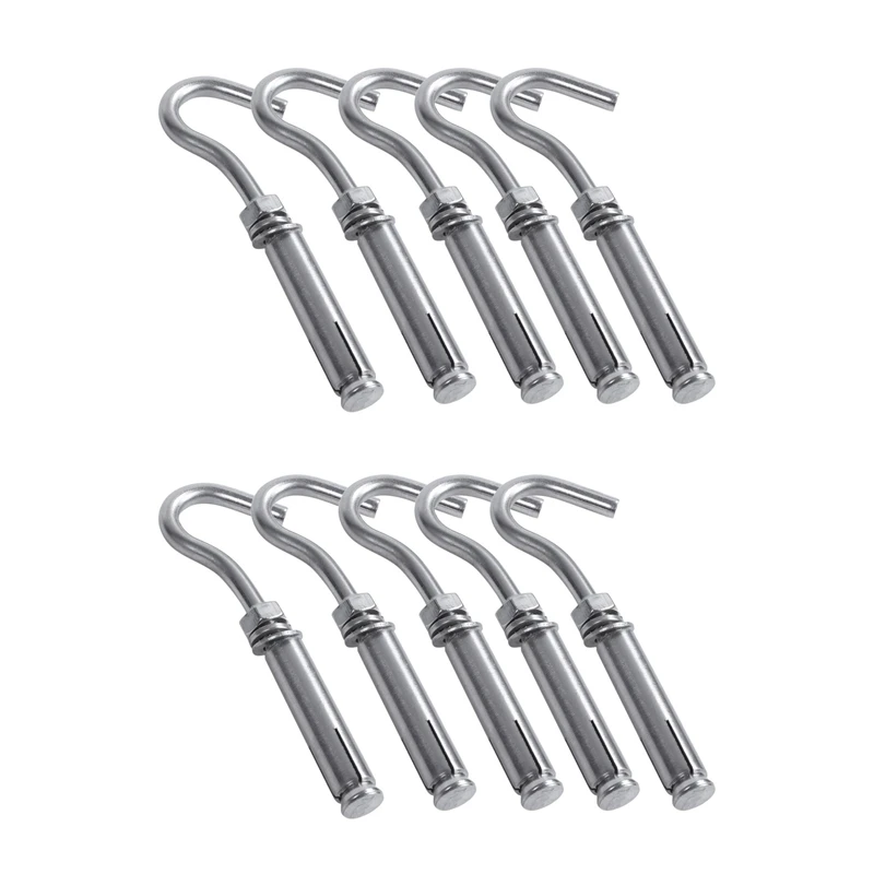 

Pack Of 10 M6 304 Stainless Steel Expansion Screw Open Cup Hook Archor Bolts