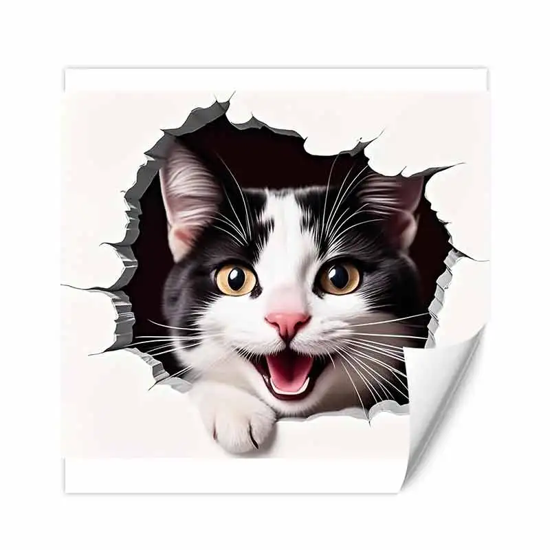 

Виниловая наклейка с милым котом, водостойкая наклейка на заднее окно, мотоцикл, кемпер, бампер, грузовик, украшение для ноутбука SH1035