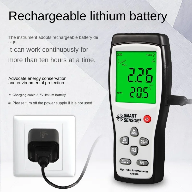 AR866A 0-30 м/с термоанемометр с горячей проволокой тестер цифровой измеритель