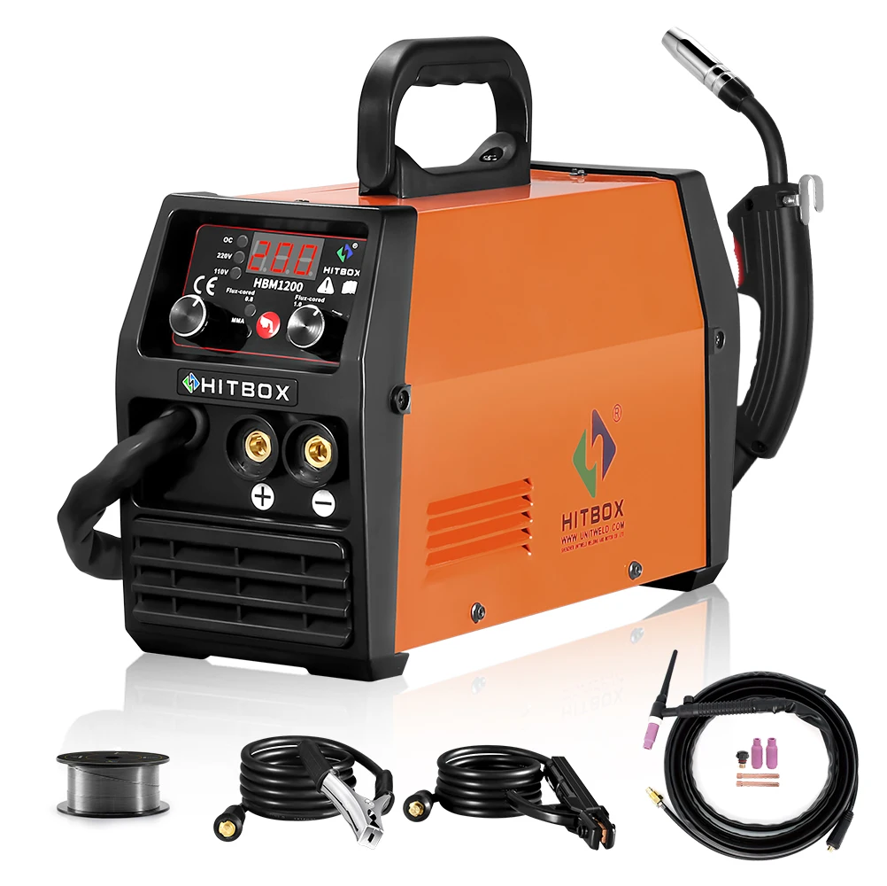 

HITBOX 3 In 1 HBM1200 MIG Welding Machine With MIG TIG MMA Non-gas Function 220V Soldering Welder Household тиг сварка