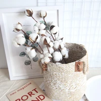 naturally dried cotton flowers artificial plants floral branch for diy wedding party decoration home cotton garland decor