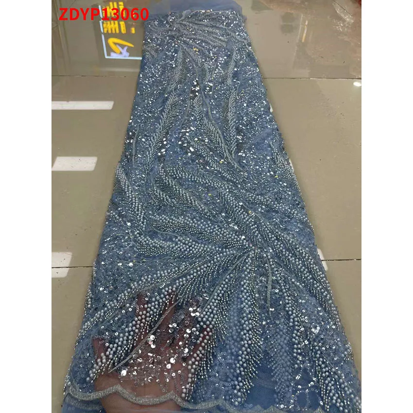 Африканская одежда вышивка бисером блестки кружевная ткань тюль сетка