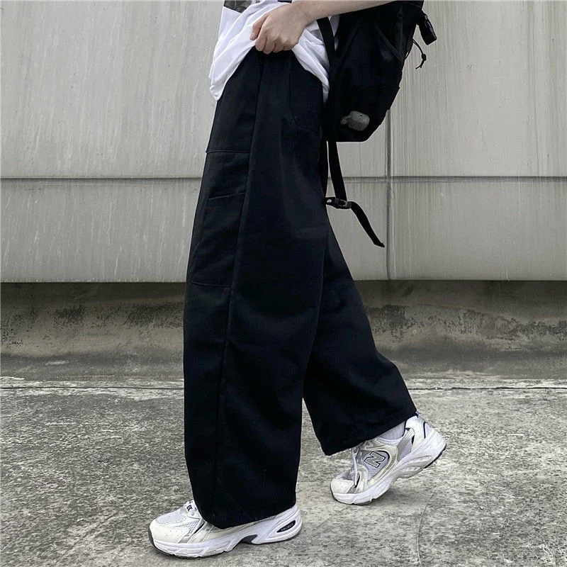 Spring Khaki/Black Wide Leg Pants Men 