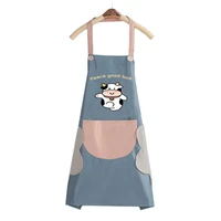 kitchen tool halterneck apron thickened material wipeable waterproof polyester comfortable for women men household aprons