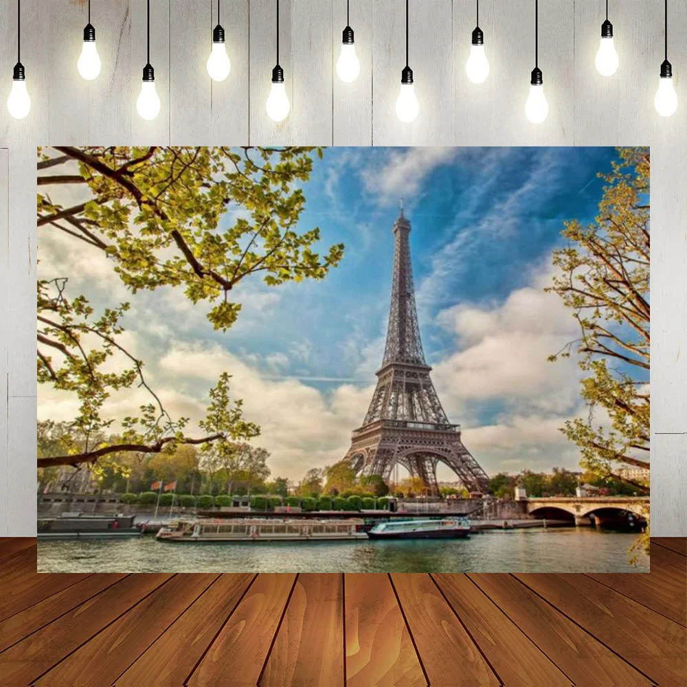 

Фон для студийной фотосъемки с изображением Эйфелевой башни Парижа города Солнечного берега