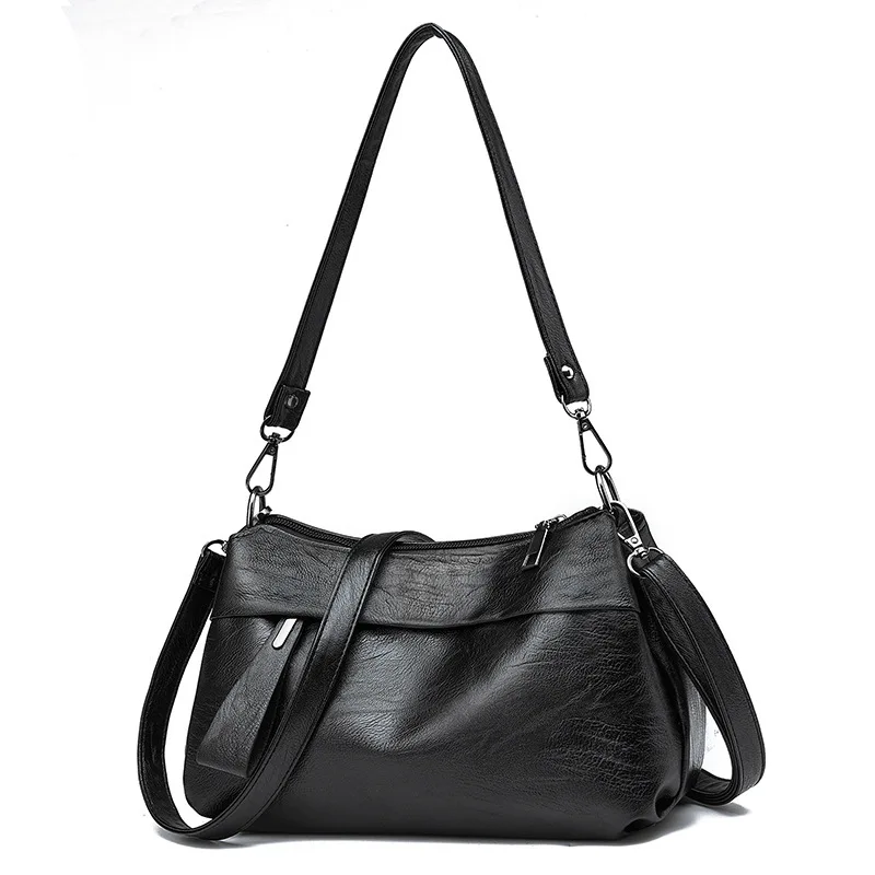 Fashion Luggage &Bags Women's Handbags Crossbody NEW Soft Leather Mini Multi-layer Solid Color Black Casual  Ladies Bolsos