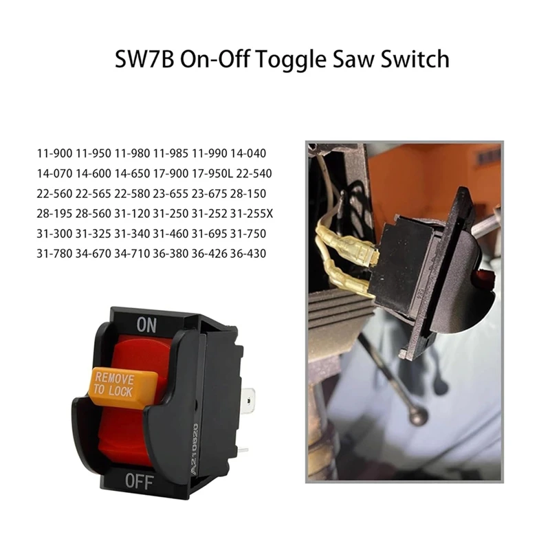 SW7B Тумблер включения-выключения 2-контактный для настольных пил Delta/Ryobi