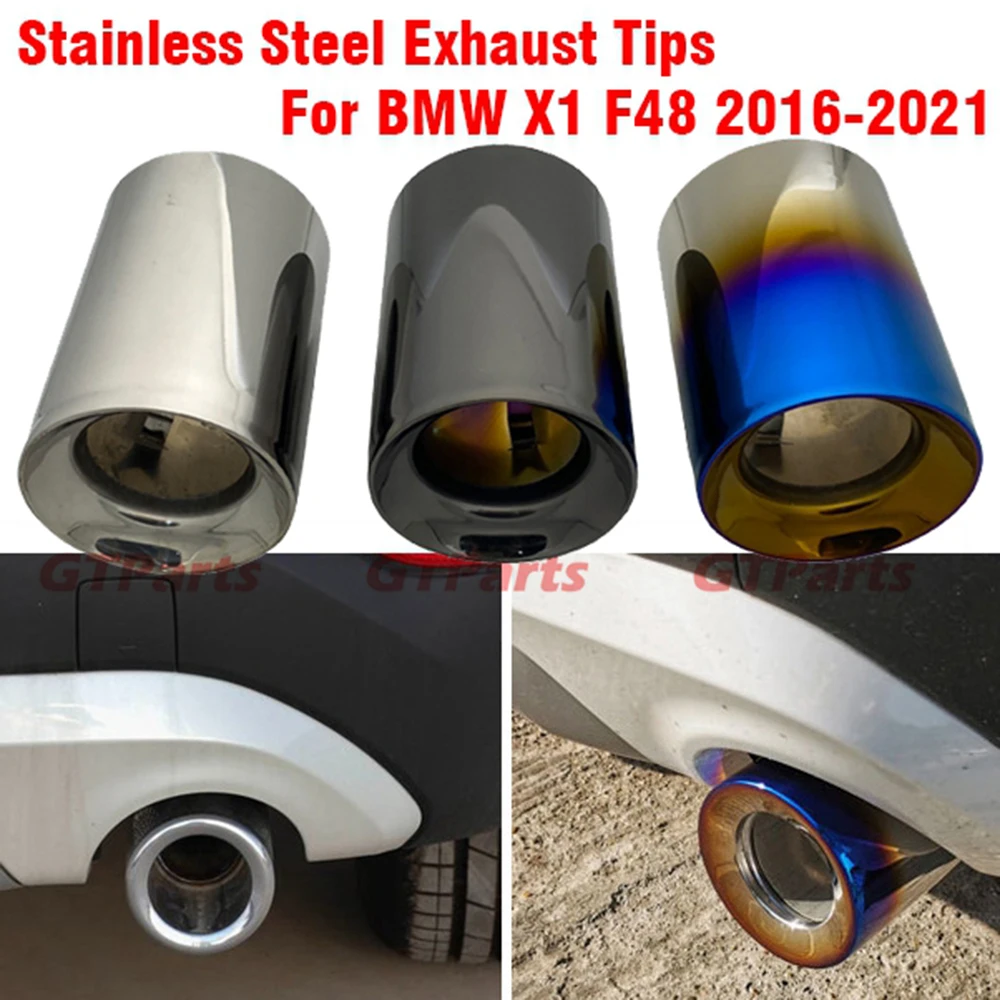 304 Stainless Steel Car Exhaust Muffler Tip Chrome For BMW X1 F48 2016 2017 2018 2019 2020 2021