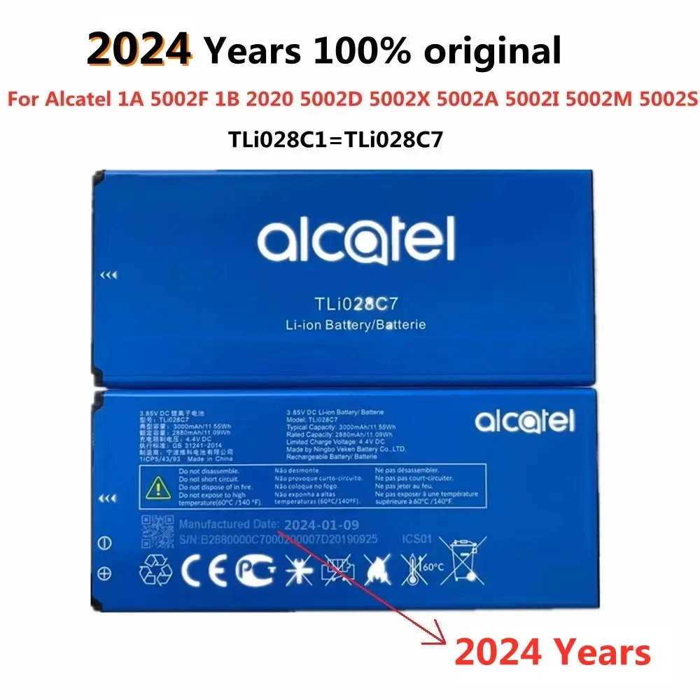Оригинальный аккумулятор TLi028C1 TLi028C7 на 2024 годы для Alcatel 1A 5002F 1B 2020 5002D 5002X 5002A 5002I 5002M
