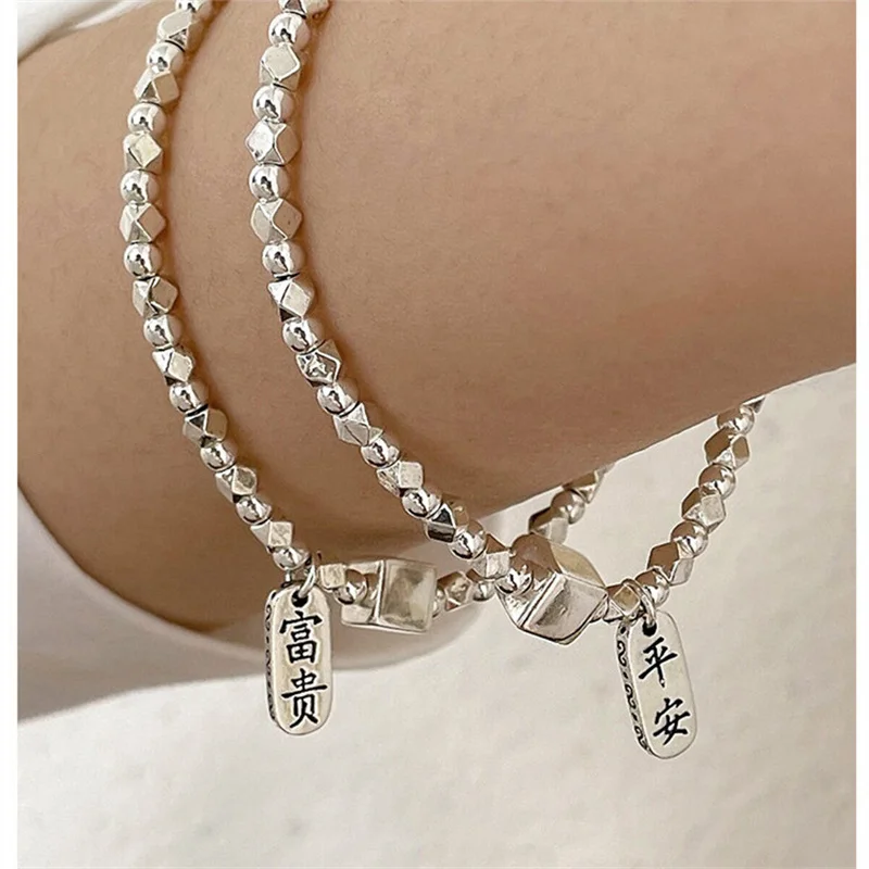 

High-end 925 silver wealth and safety bracelet 2022 new women's fashion niche design high-end bracelet