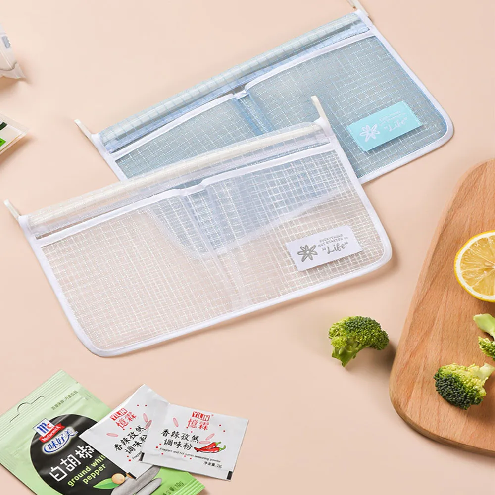 

Hanging Storage Bag Multipurpose Storage Net Pocket Kitchen Refrigerator Bathroom Classification 2 Compartment Storage Pocket
