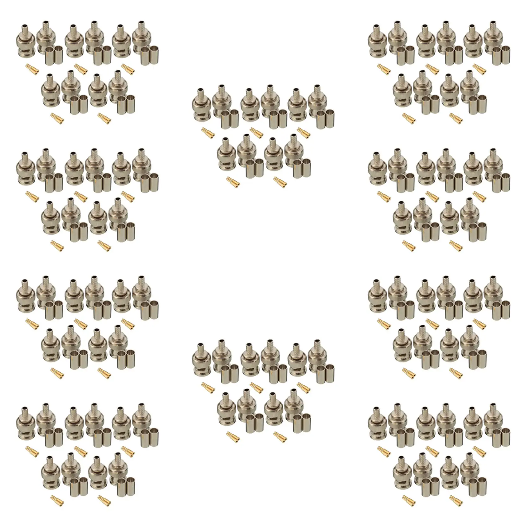 

100 комплектов, обжимные разъемы BNC Male RG58