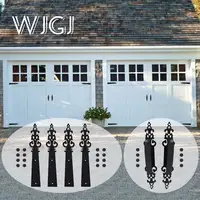 WJGJ Braided Style Decorative Carriage House Garage Handle Hinge Accent Set Sliding Barn Door Hardware Kit 2 Handles 4 Hinges