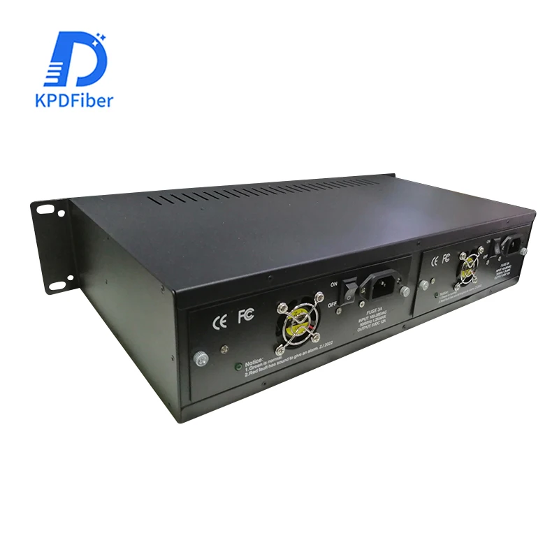 Dual heat dissipation dual switch dual power supply 14 Slots ports rack mountable Fiber Media Converter Chassis