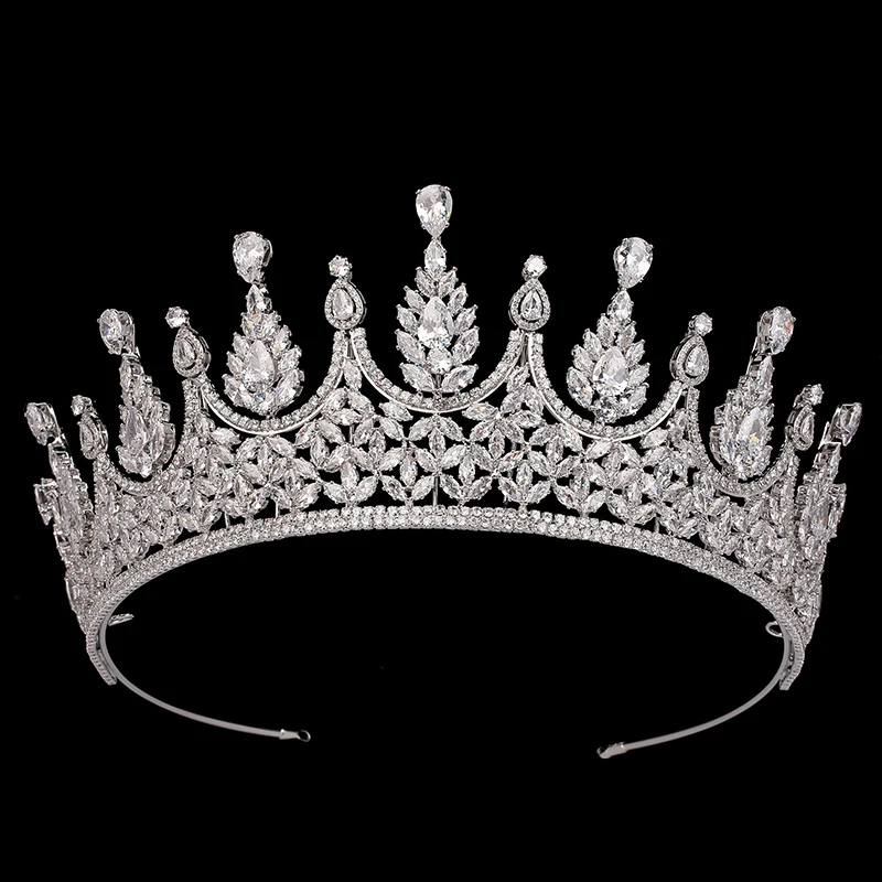 

Tiara And Crown HADIYANA Retro Creative Charming Bridal Wedding Cubic Zirconia Hair Ornament BC6449 Bijoux De Cheveux