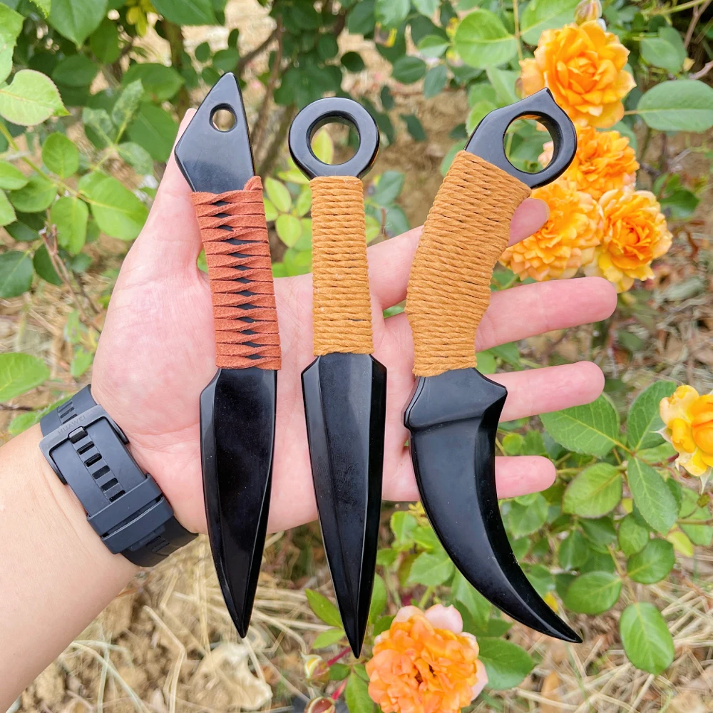 100% Природный кристалл обсидиан нож из грубой полированной кожи CSGO без лезвия