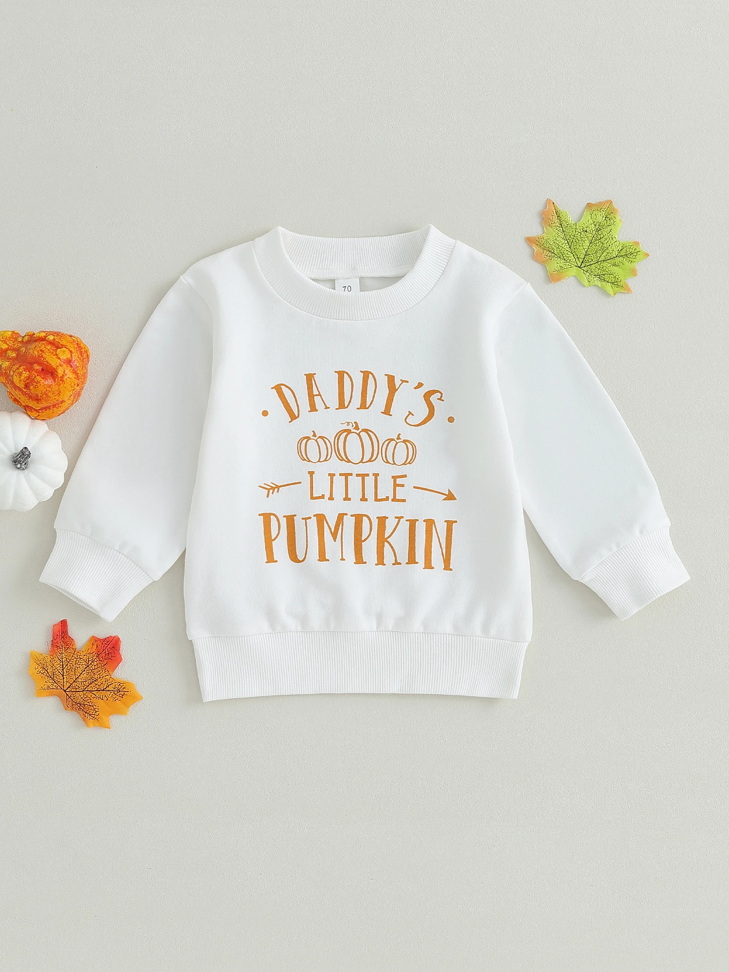 

Милый костюм на Хэллоуин унисекс с принтом тыквы, Детская толстовка с длинным рукавом и круглым вырезом, свитшот для мальчиков и девочек