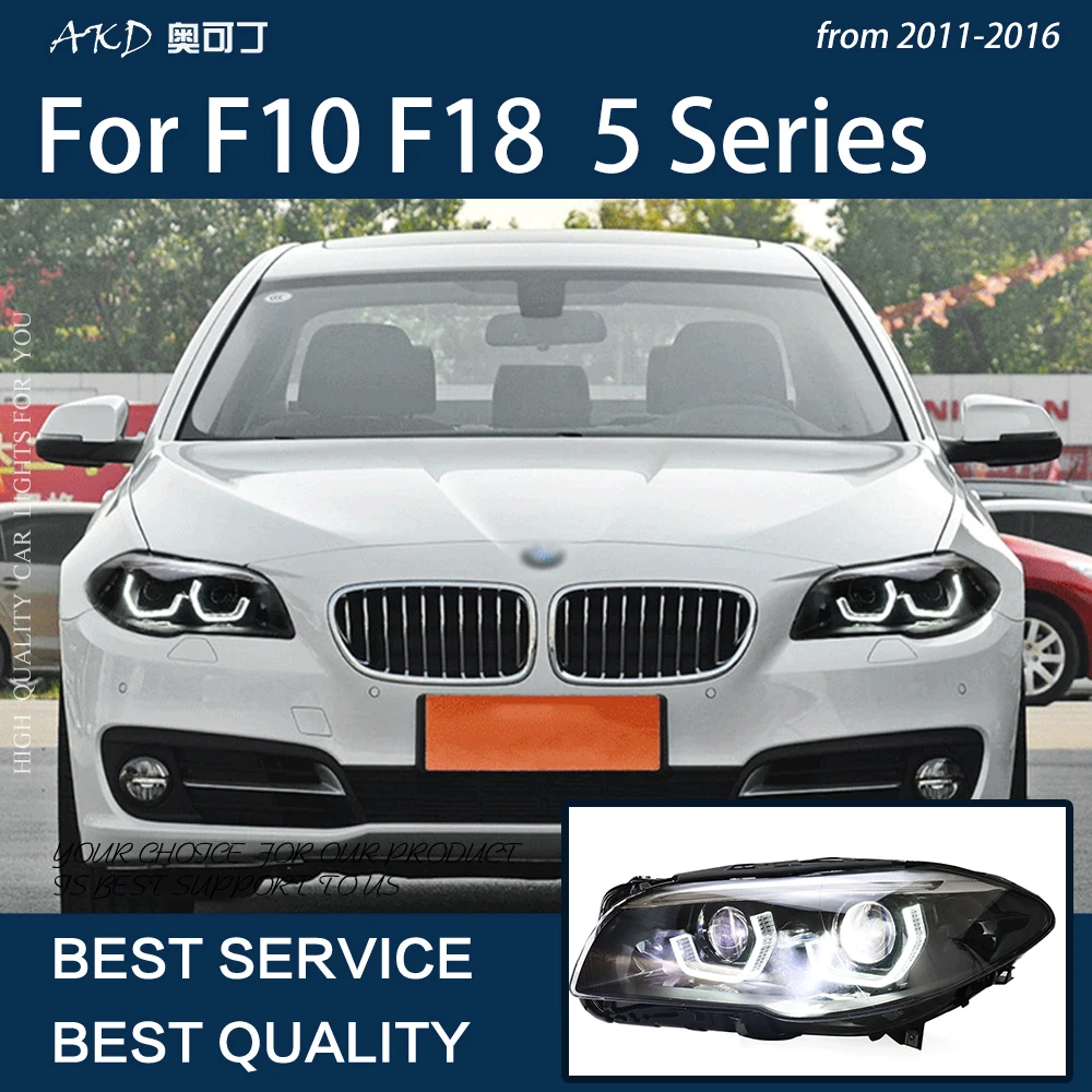 

Автомобильные фары для F10 F18 2010-2016 F11, светодиодные фары, модификация, модернизация DRL, фары «ангельские глазки», стильная лампа, проектор, объ...