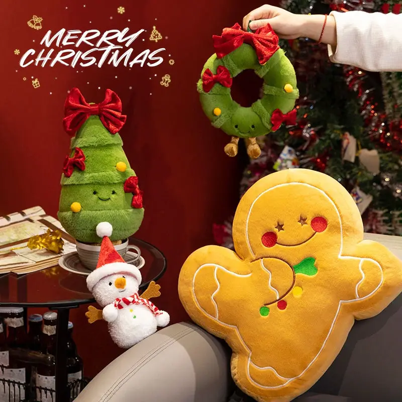 

Christmas Vibe Doll 3D Kawaii Living Room Decoration Gingerbread Man Wreath Snowman Holiday Gift Photo Prop Party Christmas Gift