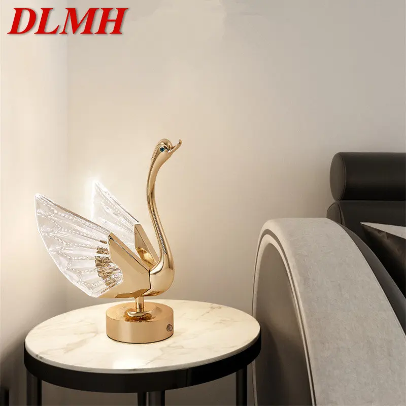 

DLMHModern LED Swan Rechargeable Table Lamp Creative Design Desk Light Decor For Home Living Room