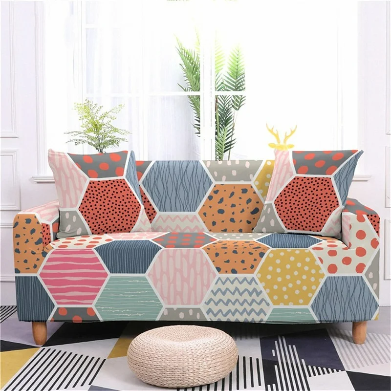 

Geometric Pattern Elastic Sofa Cover All-inclusive One-piece Corner Couch Covers L Shape Furniture Protector Housses De Canapé