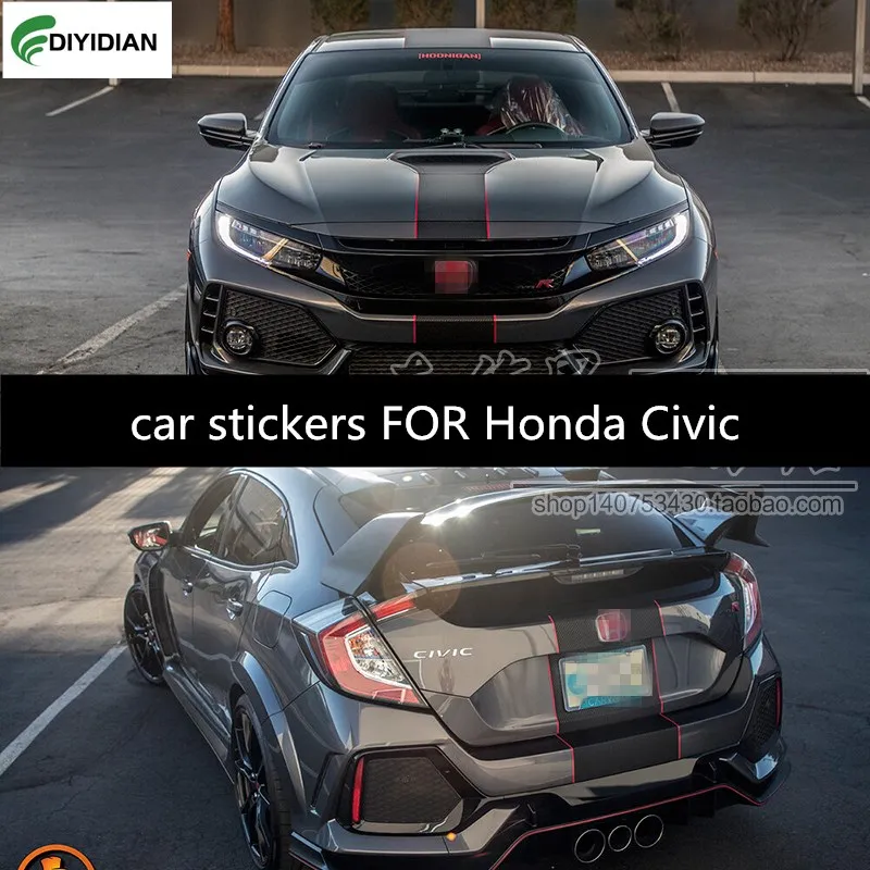 

Новые автомобильные наклейки для Honda Civic, модифицированные модные спортивные гоночные автомобильные наклейки, пленка, аксессуары