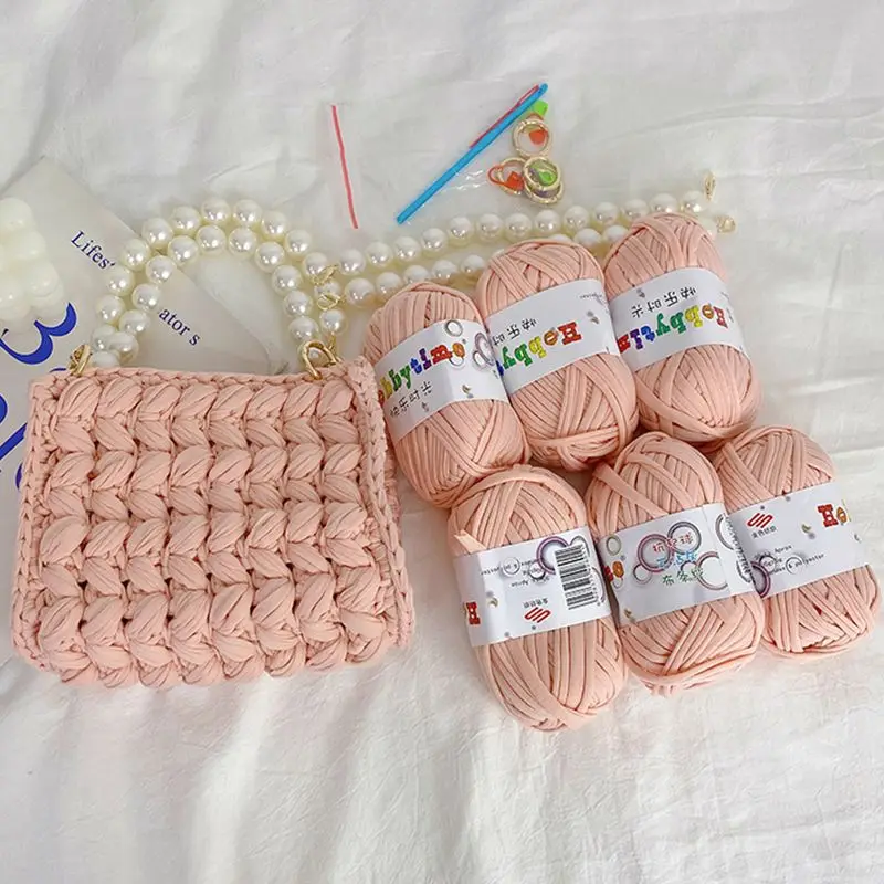 

New Handmade Tote Bag DIY Handmade Bag with Homemade Crochet Thread Woven Material Bag Gifts To Girlfriend