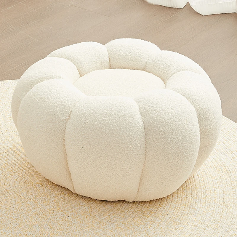 

Luxury Living Room Floor Sofa Stool Chair Lamb Fleece Sofa Soft Ottoman Bedroom Low Pouffe Footrest Taburete Home Furniture WK