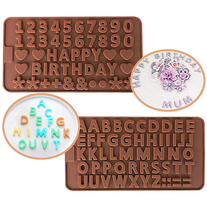 

Silicone Chocolate Mold 26 Letter Number Mold Alphabet Earring Keychain Pendant Mold Cookie Cake Baking Mold Jewelry Decoration