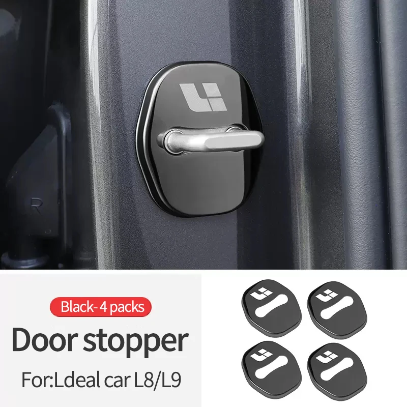 4pcs Car door lock buckle Protection Cover For LEADING IDEAL LiXiang L9 L8 L7 shock absorber cushion silent accessories