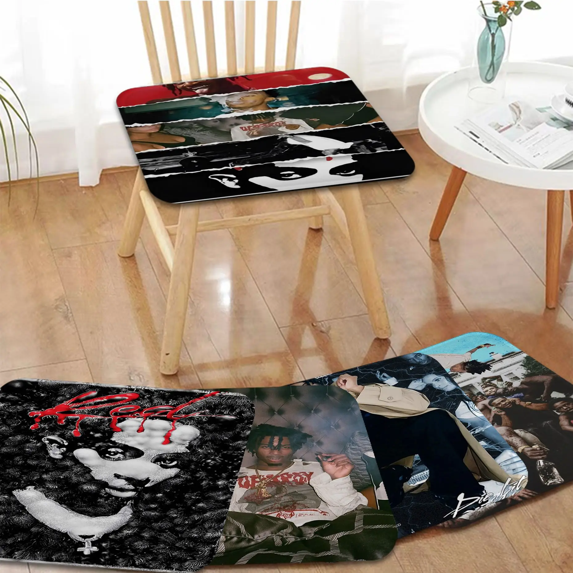 

Playboi Carti Popular Music Album Hip Hop Rap Star Dining Chair Cushion Circular Decoration Seat For Office Desk Chair Cushions