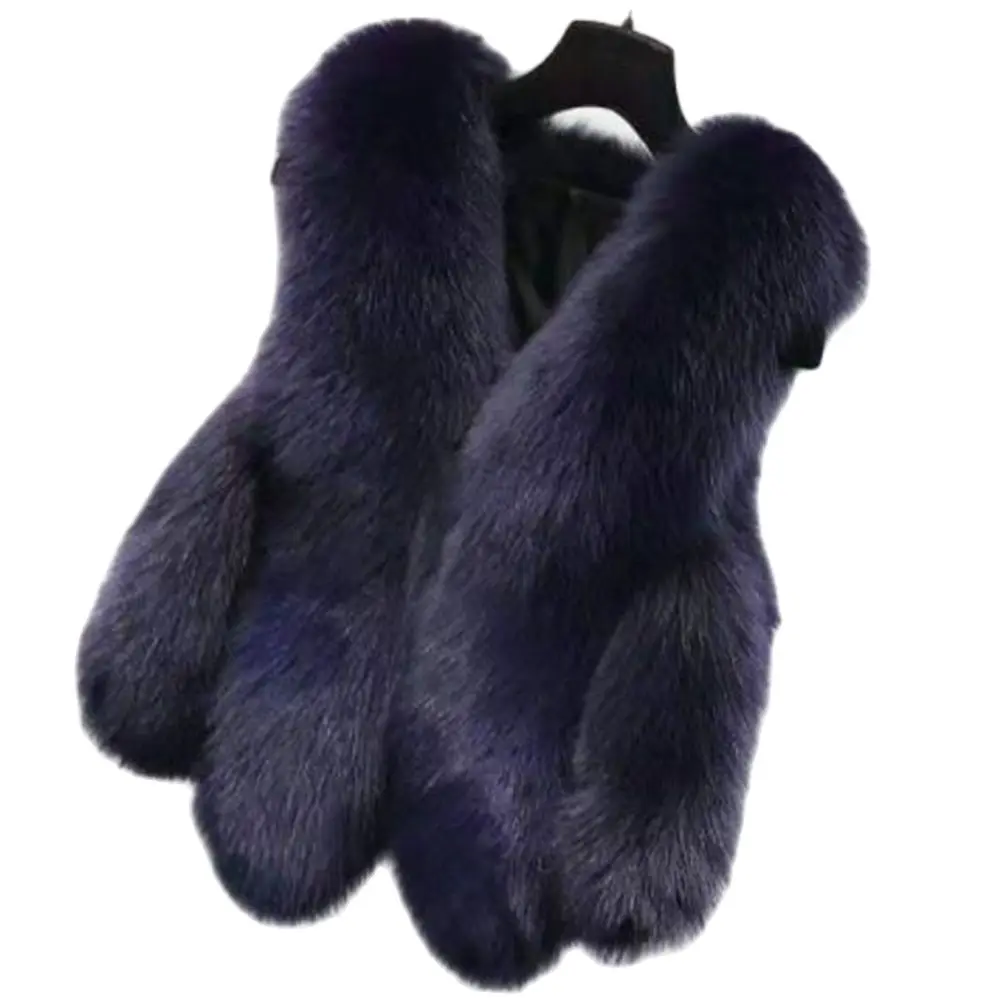 

Women Slim Fake Fur Coats Artificial Fur Outerwear Gilet Winter Jacket Teddy Waistcoat Faux Fur Vest Fluffy Arrival Jacket 3XL
