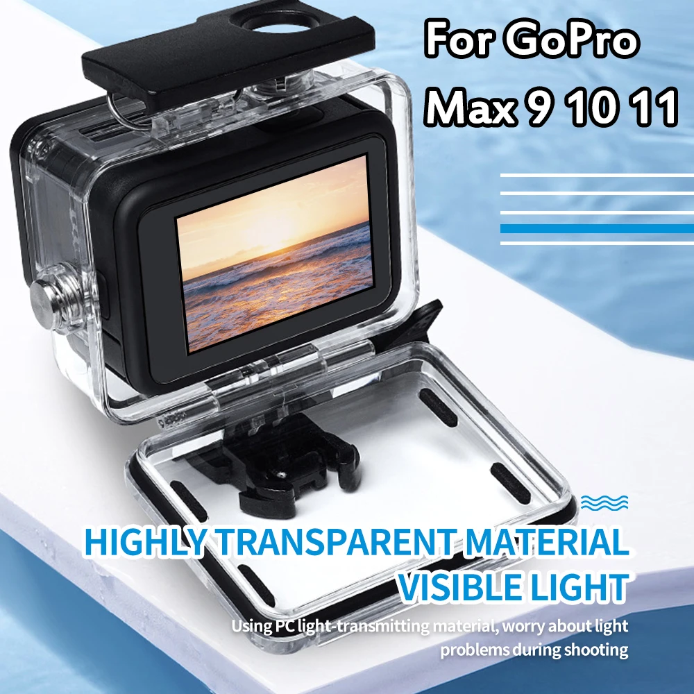 

For GoPro Max 360 Camera Waterproof Dive Housing Case For gopro 9 10 11 Diving Protect Sports & Action Video Cameras Accessories