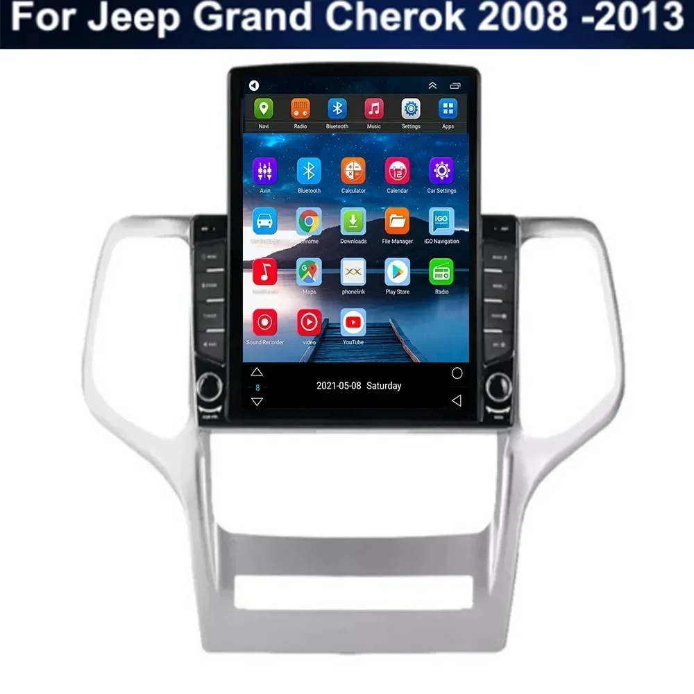 9 7-дюймовый Android 13 для Jeep Grand Cherok 2008-2013 Тип Tesla Автомобильный радиоприемник